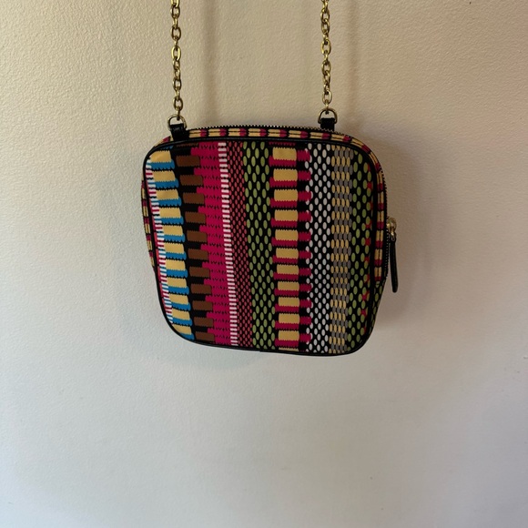 Vera Bradley colorful nylon gold chain strap crossbody bag purse - Picture 4 of 8